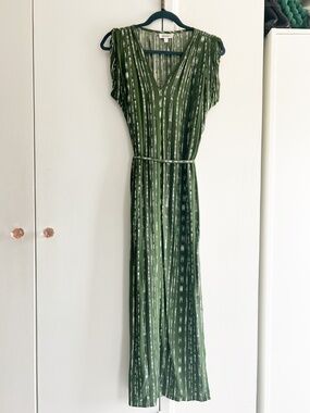Porridge  Green & white sleeveless maxi dress